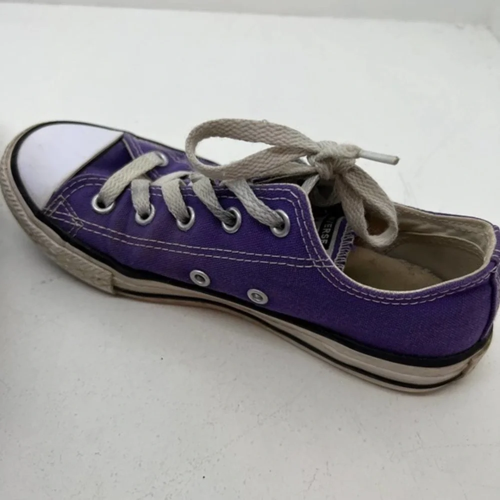 Converse All Star Purple Canvas Low Top lace up canvas Sneakers 337837f Youth 2